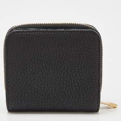 Chloé Black Leather Drew Compact Wallet