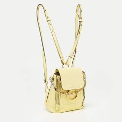 Pre Owned Chloe Lemonade Leather and Suede Mini Faye Day Backpack