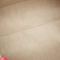 Pre Owned حقيبة يد توتس كلوي شوبر وودي كانفاس وردي/بيج متوسكة