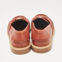 Chloe Brown Leather Slip On  Loafers Size 40.5