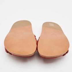 Chloe Brown Braided Leather Kacey Slides Size 36