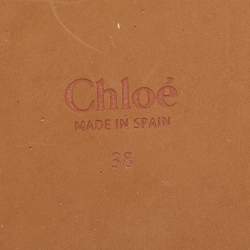 Pre Owned Chloe Grey Denim Woody Wedge Espadrilles Size 38