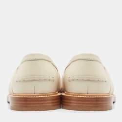 Chloe Cream Leather C Slip On Loafers Size 40