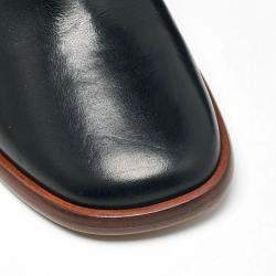 Pre Owned Chloe Black Leather Zip Up Ankle Length Boots Size 39