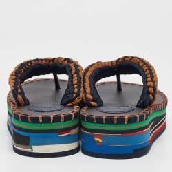 Chloé Multicolor Fabric and Rubber Thong Sandals Size 35