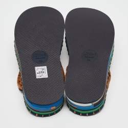 Chloé Multicolor Fabric and Rubber Thong Sandals Size 35