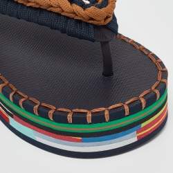 Chloé Multicolor Fabric and Rubber Thong Sandals Size 35