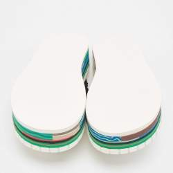 Pre Owned Chloe White/Black Braided Fabric Lou Thong Sandals Size 37