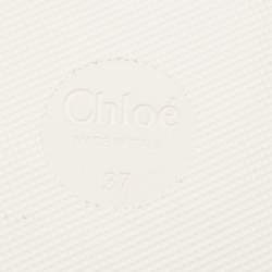 Pre Owned Chloe White/Black Braided Fabric Lou Thong Sandals Size 37