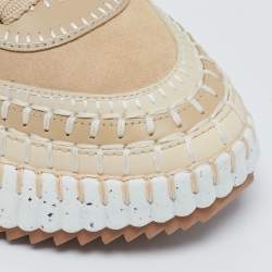 Chloe Beige Suede and Leather Nama Sneakers Size 39