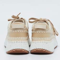 Chloe Beige Suede and Leather Nama Sneakers Size 39