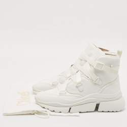 مملوكة مسبقًا Chloe White Leather Sonnie High Top Sneakers Size 41