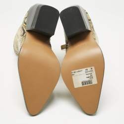 Pre Owned Chloe Yellow Python Embossed Leather Rylee Ankle Boots Size 39