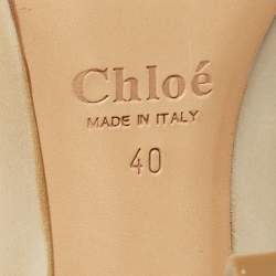 Pre Owned Chloe Beige Ombre Leather Cut Out Pumps Size 40
