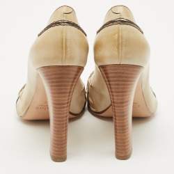 Pre Owned Chloe Beige Ombre Leather Cut Out Pumps Size 40