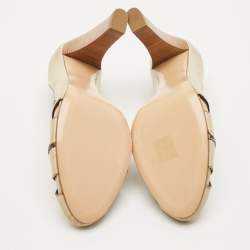 Pre Owned Chloe Beige Ombre Leather Cut Out Pumps Size 40