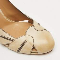 Pre Owned Chloe Beige Ombre Leather Cut Out Pumps Size 40