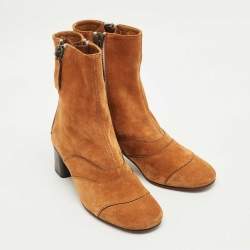مملوكة مسبقًا Chloe Brown Suede Lexie Ankle Length Boots Size 36