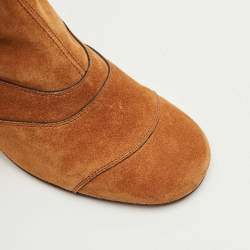 مملوكة مسبقًا Chloe Brown Suede Lexie Ankle Length Boots Size 36