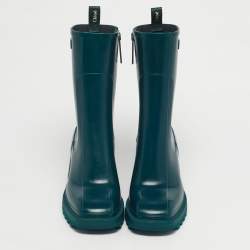 Pre Owned Chloé Green Rubber Betty Rain Boots Size 41