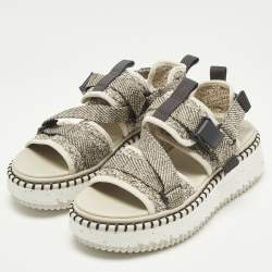 مملوكة مسبقًا Chloé Lilli Size 39 Multicolor Fabric Slingback Sandals