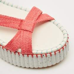 Pre Owned Chloe Nama Size 38 Multicolor Fabric Wedge Sandals