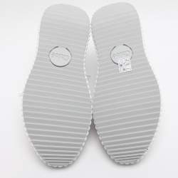 Pre Owned Chloé Nama Size 39 Grey Knit Fabric and Suede Low Top Sneakers