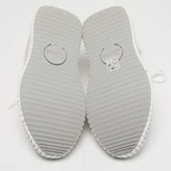 مملوكة مسبقًا Chloé Nama Size 36 Grey/White Knit Fabric and Suede Lace Up Sneakers