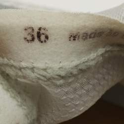 مملوكة مسبقًا Chloé Nama Size 36 Grey/White Knit Fabric and Suede Lace Up Sneakers