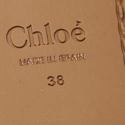 Pre Owned Chloe Marcie Size 38 Brown Leather Flat Slides