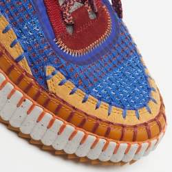 Pre Owned حذاء رياضي كلوي نما قماش محبوك متعدد الألوان وسويدي بأربطة مقاس 39