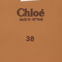 Pre Owned Chloé Woody Size 38 Beige Canvas Flat Slides