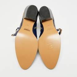 مملوكة مسبقًا Chloe Susanna Size 39.5 Navy Blue Leather Ankle Length Boots