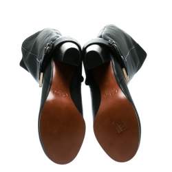 Pre Owned Chloe Black Leather Knee High Boots Size 38