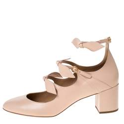 Pre Owned Chloe Beige Leather Bow Strap Sandals Size 41