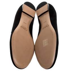 Pre Owned Chloe Black Suede Ballet Flats Size 39.5