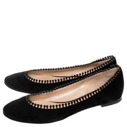 Pre Owned Chloe Black Suede Ballet Flats Size 39.5