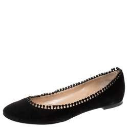 Pre Owned Chloe Black Suede Ballet Flats Size 39.5