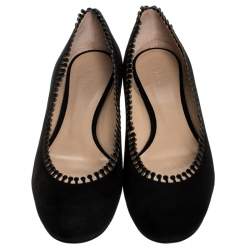 Pre Owned Chloe Black Suede Ballet Flats Size 39.5