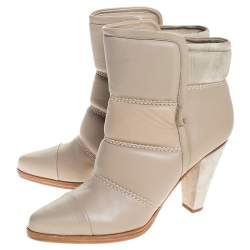Pre Owned Chloe Beige Soft Leather Ankle Boots Size 40