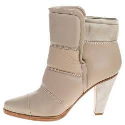 Pre Owned Chloe Beige Soft Leather Ankle Boots Size 40