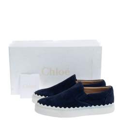 Pre Owned حذاء رياضي كلوي سليب أون متعرج سويدي أزرق فاتح مقاس 36