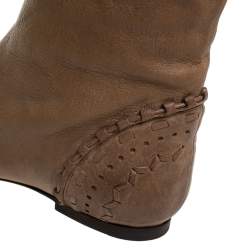 مملوكة مسبقًا Chloe Brown Leather Knee Length Boots Size 40