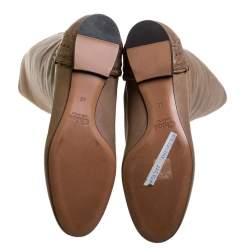 مملوكة مسبقًا Chloe Brown Leather Knee Length Boots Size 40