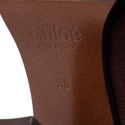 مملوكة مسبقًا Chloe Burgundy Leather Emma Over The Knee Boots Size 38