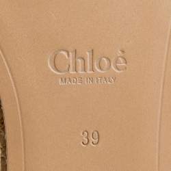 Chloe Black Leather Cork Wedge Platform Slide Sandals Size 39