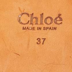 Chloe Black Suede Leather Espadrille Platform Slide Sandals Size 37