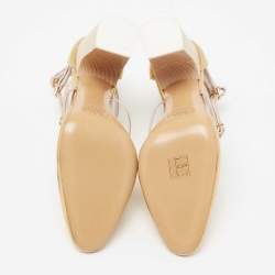 Pre Owned Chloe Gold Metallic Leather Block Heel Ankle-Strap Pumps Size 37