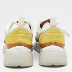 Pre Owned Chloe Multicolor Leather, Mesh and Suede Sonnie Low-Top Sneakers Size 37
