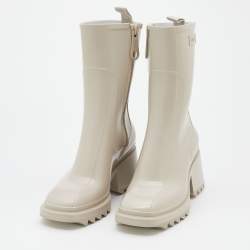 Pre Owned Chloe Nomad Beige Rubber Betty Rain Boots Size 39